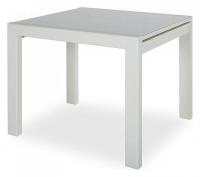 Стол Джокер-Лайт 800*800(1600)*750 (Белый/стекло белое)