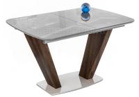 Стол на тумбе Петир орех кантри / серый фото Стол на тумбе Петир орех кантри / серый