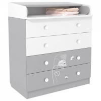 Комод пеленальный Polini kids French 1580 Amis, белый