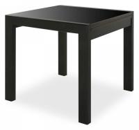 Стол Джокер-Бизнес 800*800(1600)*750 (Венге/стекло черный янтарь)