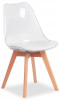 Стул Secret De Maison TULIP  (mod. 73) / 1 шт. в упаковке дерево/пластик/ПУ, 53 х 49 х 83 см , прозрачный/Transparent, подушка белая/Cushion
