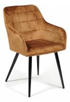 Кресло BEATA (mod. 8266) металл/ткань, 56х60х82 см, коричневый (G-062-61)/черный (поставляется по 2 шт)