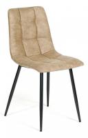 Стул  CHILLY (mod. 7094) металл,ткань наппа, 46 х 54 х 89 х 50 см, светло-коричневый/черный, PK-01 (поставляется по 4 шт). Фото №1