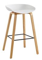 Стул барный BY003 белый бук/матовый черный металл. Фото №1