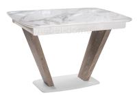 Стол Петир дуб с пилением / белая шагрень фото Стол Петир дуб с пилением / белая шагрень