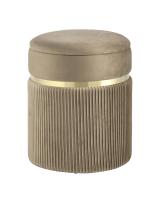 Пуф Миранда с ящиком велюр бежевый. Фото №1