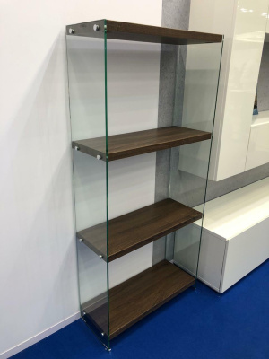 Стеллаж F-049-165H прозрачный/коричневый. Фото