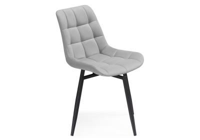 Стул на металлокаркасе Челси крутящийся велюр светло-серый / черный. Фото №4