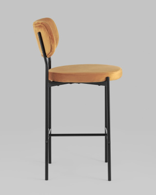 Стул полубарный Барбара велюр терракотовый. Фото