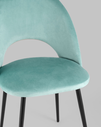 Стул Меган велюр с ромбами пыльно-голубой. Фото №8