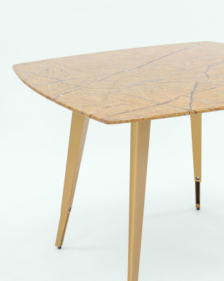 Стол обеденный Ричмонд 100*100 охра стеклянный. Фото