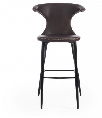 Стул барный FLAIR BAR (mod. 9018) экокожа/металл, 60 х 56 х 106 см , коричневый 1/черный  (поставляется по 2 шт) фото Стул барный FLAIR BAR (mod. 9018) экокожа/металл, 60 х 56 х 106 см , коричневый 1/черный  (поставляется по 2 шт). Фото №2