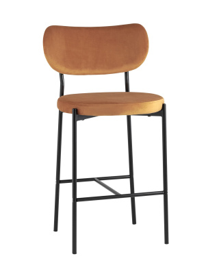 Стул полубарный Барбара велюр терракотовый. Фото