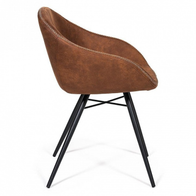 Стул  MOON металл,ткань наппа, 78 х 54 х 57,5 см, античный коричневый (TCB-215/черный (поставляется по 2 шт). Фото №2