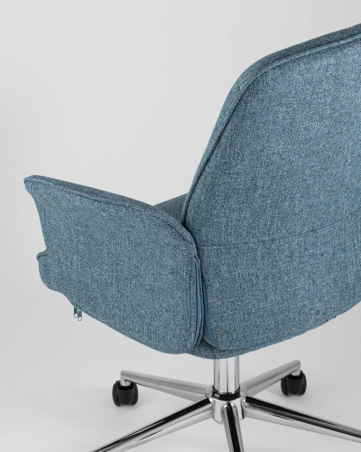 Стул офисный Simona голубой. Фото №8