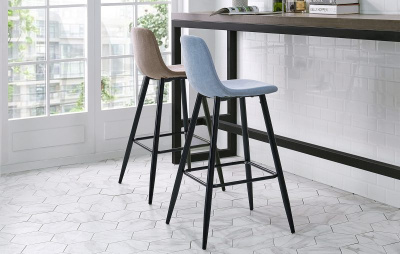 Стул полубарный 350S голубой/черный. Фото