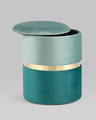 Пуф Кэрри с ящиком велюр бирюзовый фото Пуф Кэрри с ящиком велюр бирюзовый. Фото №4