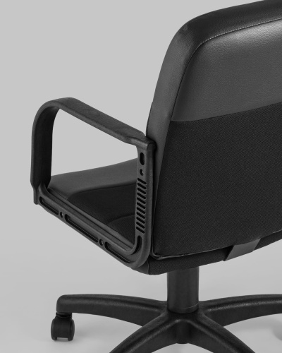 Кресло офисное Чарли М экокожа ткань черный. Фото №8