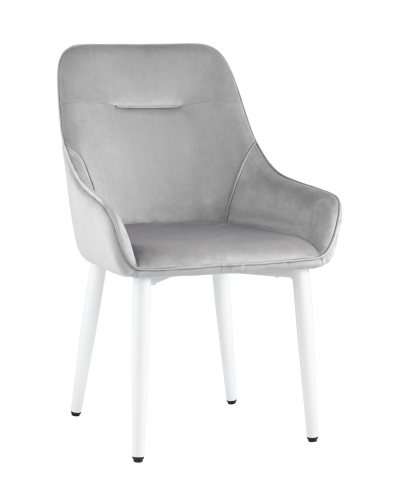 Стул Диана велюр серый ножки белые. Фото №2