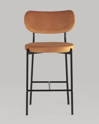 Стул полубарный Барбара велюр терракотовый. Фото