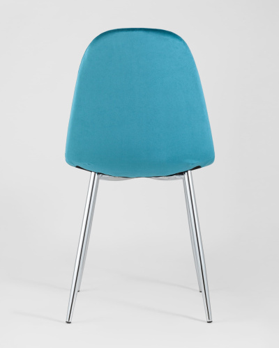 Стул Валенсия велюр темно-бирюзовый хромированные ножки. Фото №6