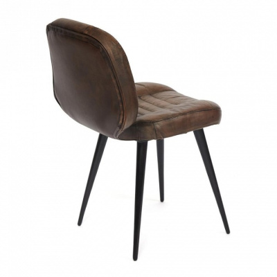 Стул Secret De Maison ZIPPO ( mod. M-19485) металл/кожа буйвола, 58х46х82см, коричневый (поставляется по 2 шт). Фото