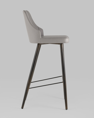 Стул барный Коналл экокожа серый. Фото №4