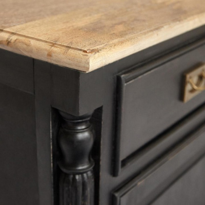 Комод Secret de Maison BLACK LABEL (mod. WA-0028) дерево акация, манго, мдф, 163х47х93см, черный/натуральный. Фото №2