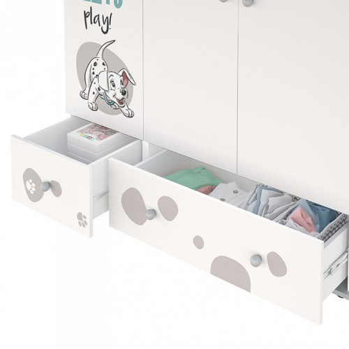 Шкаф платяной Polini Kids Disney Baby 101 Далматинец, белый. Фото №4