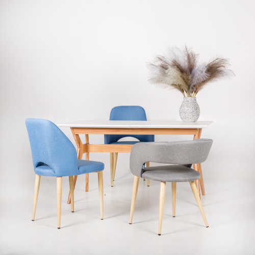 Стол Нарвик раскладной 140-180 ОРЕХ-Мрамор Графит. Фото №7