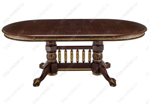 Стол деревянный Кантри орех с золотой патиной. Фото №5