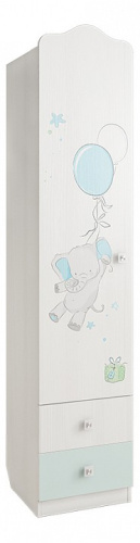 Бонни Шкаф комбинированный (с ящ. 1-створчатый) белый рамух/Кэнди. Фото №1