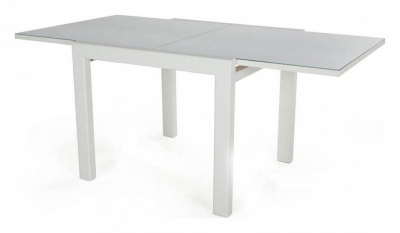 Стол Джокер-Лайт 800*800(1600)*750 (Белый/стекло белое). Фото