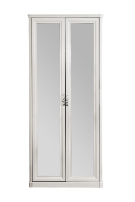 Шкаф Мишель 2-ств с зеркалом белый матовый. Фото №2