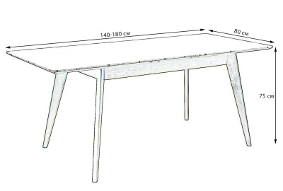 Стол Лунд раскладной 140-180 БУК-Белый. Фото №3
