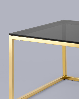 Журнальный стол 120*60 ТАУН золото стекло smoke. Фото