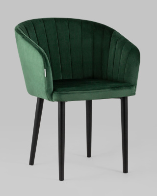 Стул с подлокотниками Нейтон велюр зеленый. Фото №3