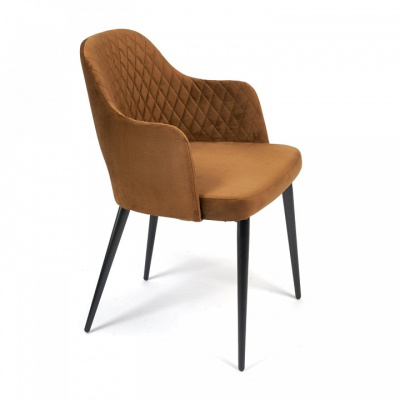 Кресло VALKYRIA (mod. 711) ткань/металл, 55х55х80 см, высота до сиденья 48 см, коричневый barkhat 11/черный (поставляется по 4 шт). Фото №2