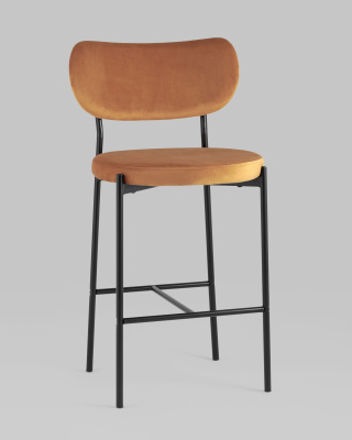 Стул полубарный Барбара велюр терракотовый. Фото