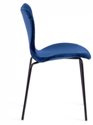 Стул Jacobsen SOFT (mod DC 103)  металл/флок, 59x45.5x84.5, синий (поставляется по 4 шт). Фото